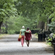 Tammy strolling with partner Anthony